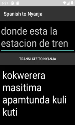 Spanish to Nyanja Translator android App screenshot 1