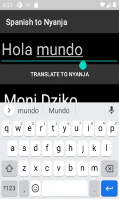 Spanish to Nyanja Translator android App screenshot 2